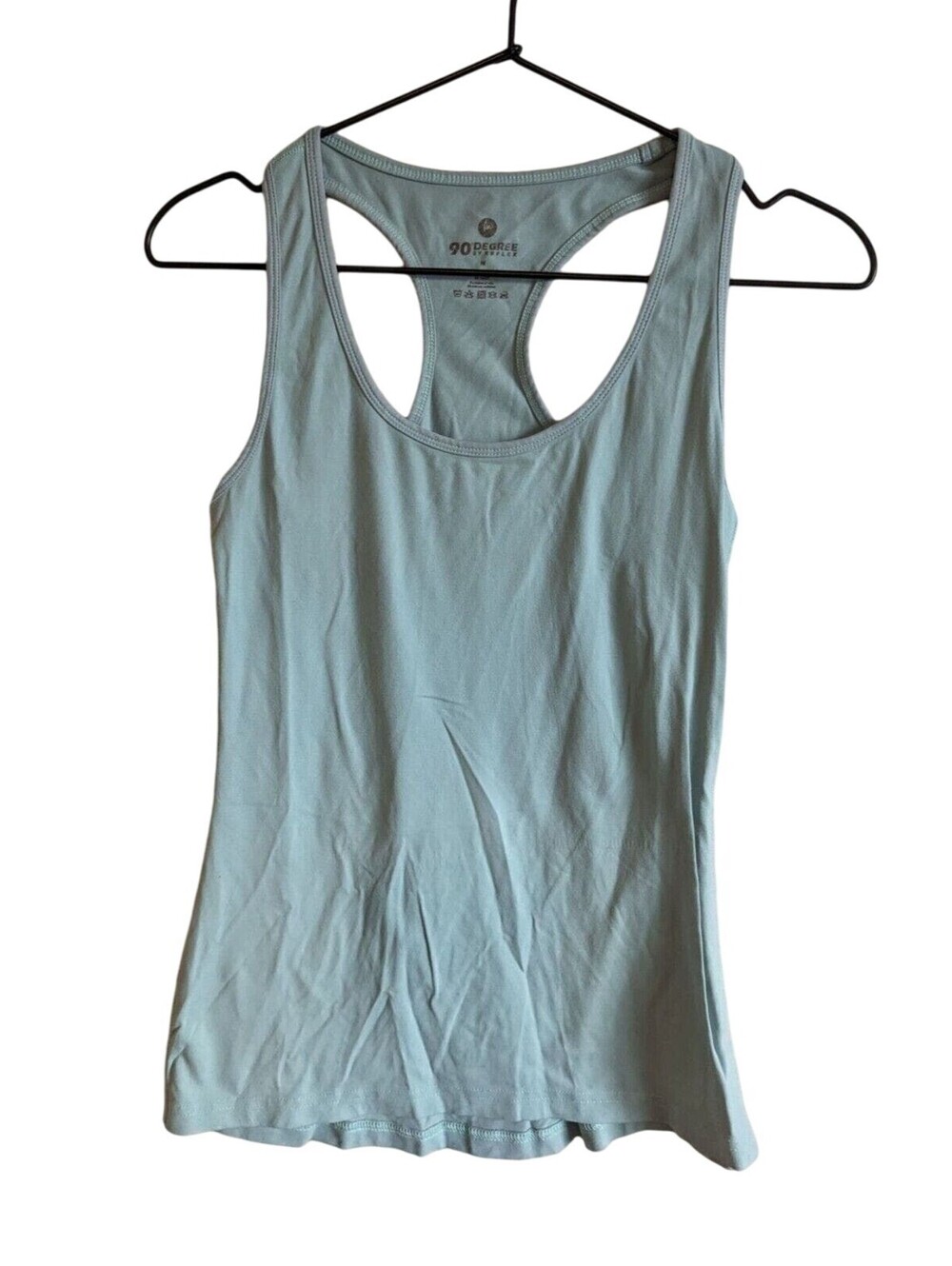 90 Degree by Reflex Womens Sz M Fitted Racerback Tank Top Light Blue